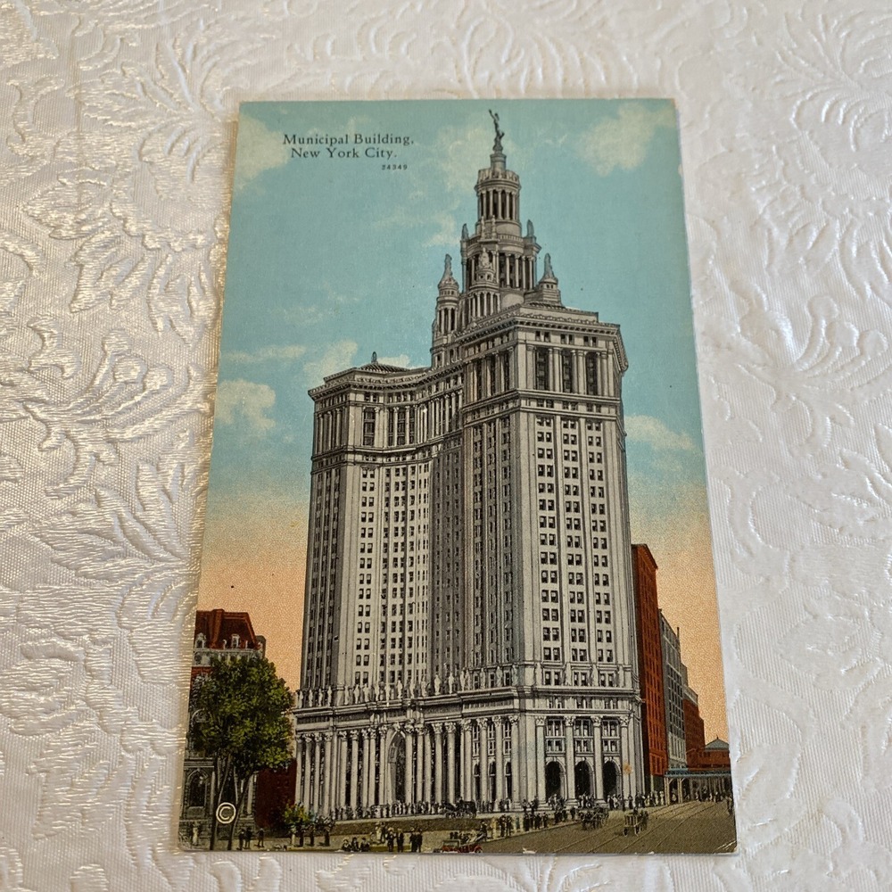 Vintage Municipal Building New York City Postcard Unposted‎ Park Row Central St